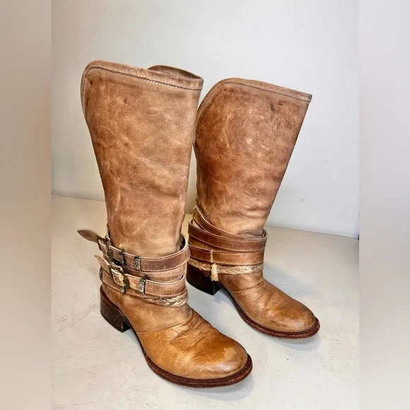 Freebird By Steven Women’s Drove Sz 6 Leather Distressed Brown Boots Western - Picture 2 of 9